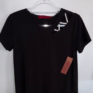 Love Scarlett Black Short Sleeve Tee with Cutout